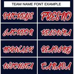 Navy Red-White Classic Style Hockey Jersey 3