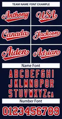 Navy Red-White Classic Style Hockey Jersey 3