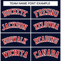 Navy Red-White Classic Style Hockey Jersey 3