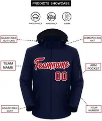 Navy Red-White Classic Waterproof Jacket 2
