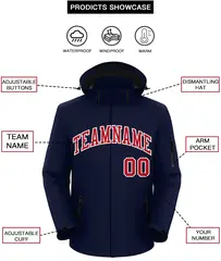 Navy Red-White Classic Waterproof Jacket 2