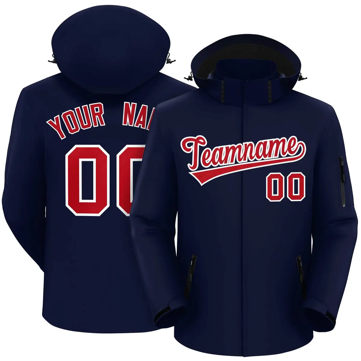 Navy Red-White Classic Waterproof Jacket