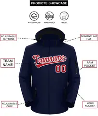 Navy Red-White Classic Waterproof Jacket 2