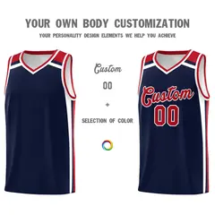Navy Red White Color Charge Series Basketball Jersey 3