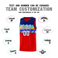 Navy Red-White Colorful Basketball Jersey Sets 3