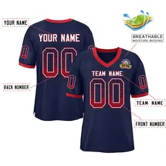 Navy Red-White Drift Fashion Mesh Football Jersey 2