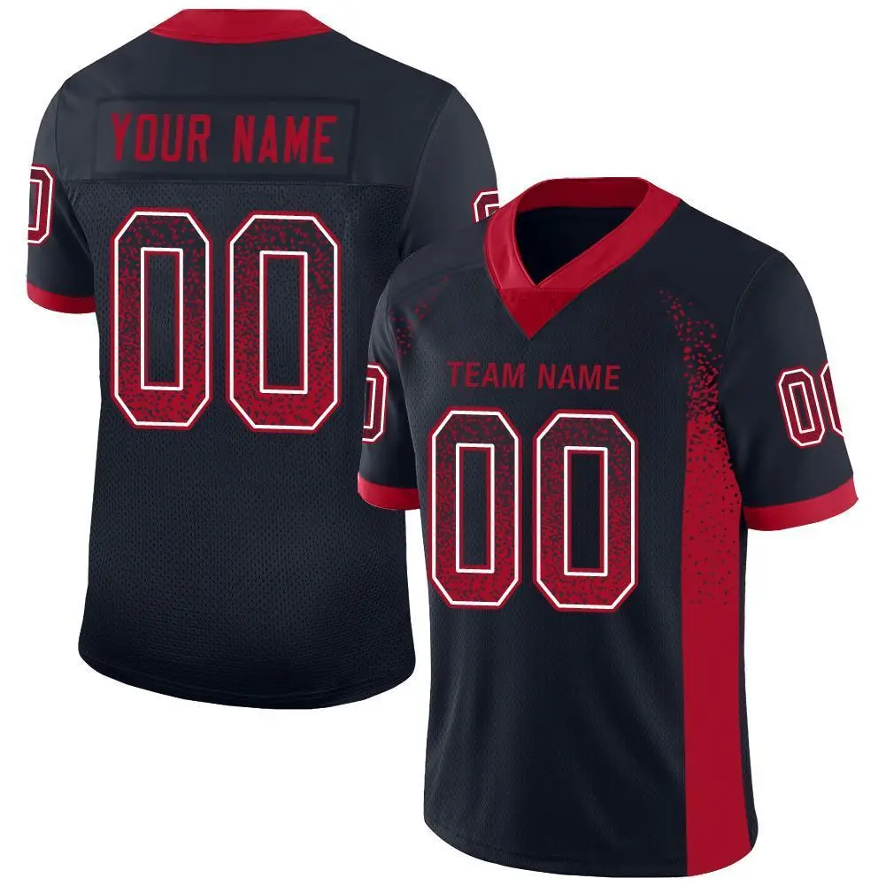 Navy Red-White Drift Fashion Mesh Football Jersey