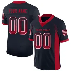 Navy Red-White Drift Fashion Mesh Football Jersey 1