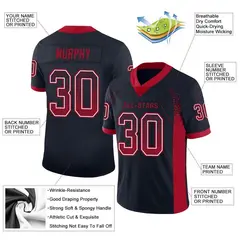 Navy Red-White Drift Fashion Mesh Football Jersey 2