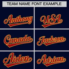 Navy Red White Gold Varsity Full-Snap Letterman Jacket 3