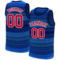 Navy Red White Gradient Fashion Basketball Jersey 1