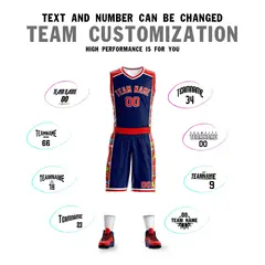 Navy Red-White Graffiti Lightning Basketball Jersey 4