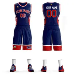 Navy Red-White Graffiti Lightning Basketball Jersey 1