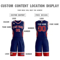 Navy Red-White Graffiti Lightning Basketball Jersey 3