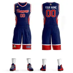 Navy Red-White Graffiti Lightning Basketball Jersey