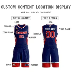 Navy Red-White Graffiti Lightning Basketball Jersey 3