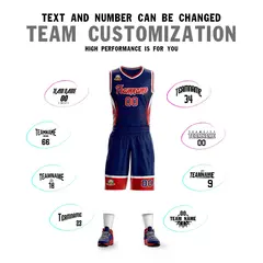 Navy Red-White Graffiti Lightning Basketball Jersey 4