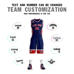 Navy Red-White Graffiti Lightning Basketball Jersey 4