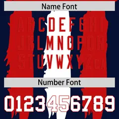 Navy Red White Graffiti Pattern Flag Football Jersey 4