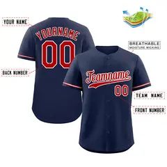 Navy Red-White Hook Classic Authentic Baseball Jersey 2