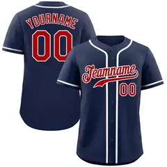 Navy Red-White Hook Classic Authentic Baseball Jersey 1