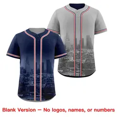 Navy Red White Reversible City Graffiti Wrinkle-Resistant Jersey 8