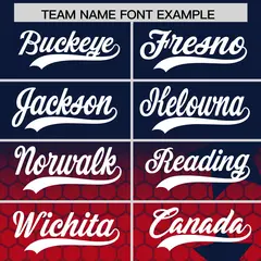 Navy Red White Rising Stars Gradient Fashion Baseball Jersey 3