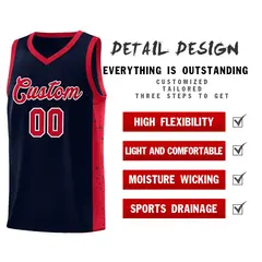Navy Red-White Side Splash Basketball Uniform Jersey 5