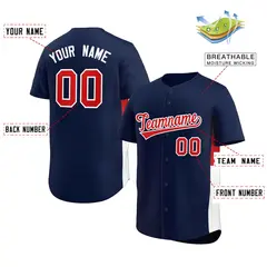 Navy Red-White Side Two-Tone Authentic Baseball Jersey 2