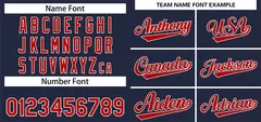 Navy Red-White Solid Classic Authentic Baseball Jersey 3