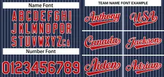 Navy Red-White Stripe Authentic Fashion Baseball Jersey 4
