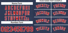 Navy Red-White Stripe Authentic Fashion Baseball Jersey 3