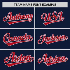 Navy Red-White Stripe Raglan Two-Button Softball Jersey 3