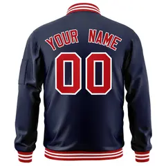 Navy Red-White Varsity Full-Zip Letterman Bomber Jacket 4