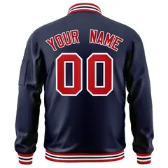 Navy Red-White Varsity Full-Zip Letterman Bomber Jacket 4