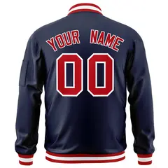 Navy Red-White Varsity Full-Zip Letterman Bomber Jacket 4