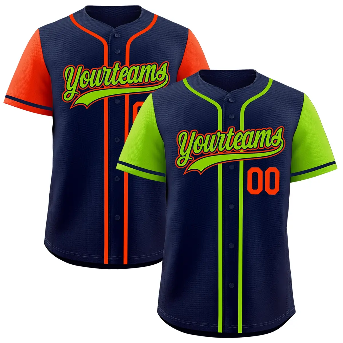 Navy Reversible Raglan Sleeves Baseball Jersey