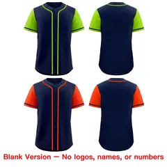 Navy Reversible Raglan Sleeves Baseball Jersey 9