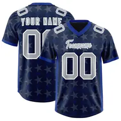 Navy Royal All Star Graffiti Pattern Football Jersey 1