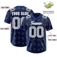 Navy Royal All Star Graffiti Pattern Football Jersey 2