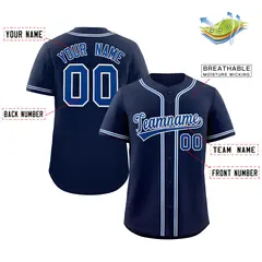 Navy Royal Classic Authentic Baseball Jersey 2