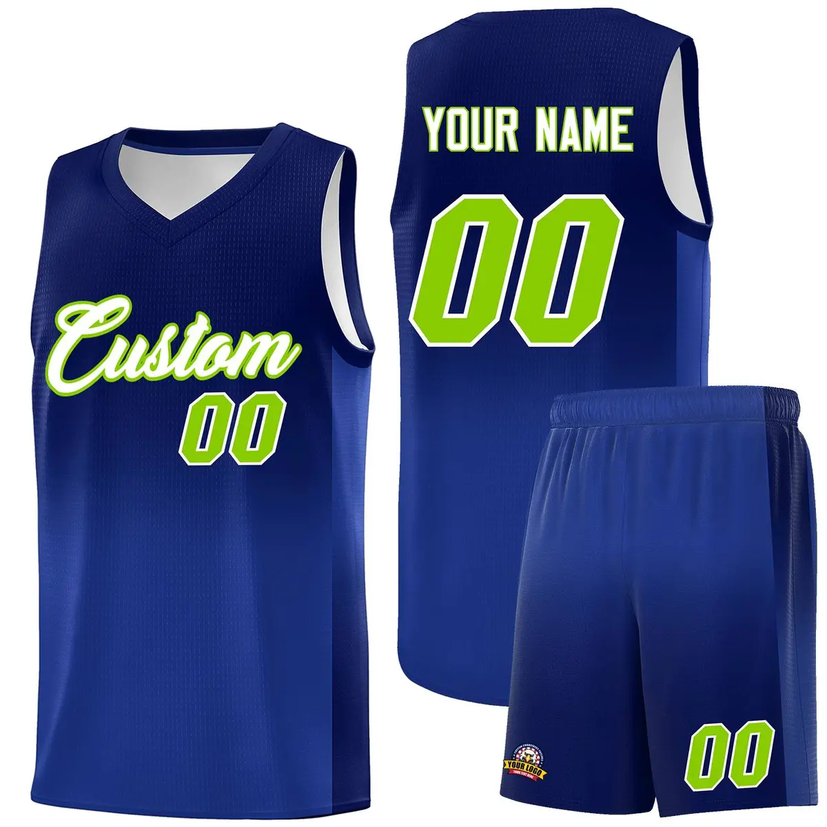 Navy Royal Gradient Basketball Jersey Sports Uniform