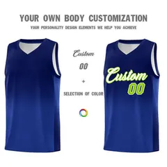 Navy Royal Gradient Basketball Jersey Sports Uniform 3