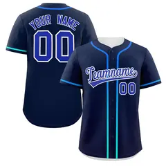 Navy Royal Gradient Ribbed Authentic Baseball Jersey 1