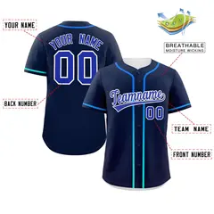 Navy Royal Gradient Ribbed Authentic Baseball Jersey 2