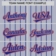 Navy Royal Gradient Stripe Fashion Sleeves Baseball Jersey 3