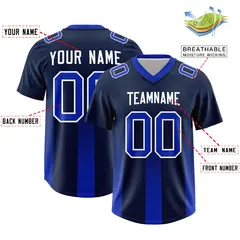 Navy Royal Gradient Vertical Stripe Fashion Football Jersey 2