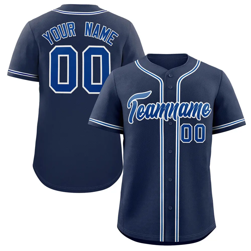 Navy Royal-Gray Authentic Classic Baseball Jersey