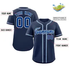 Navy Royal-Gray Authentic Classic Baseball Jersey 2