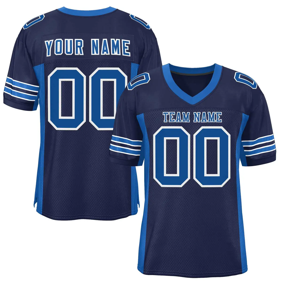 Navy Royal Insert Color Mesh Authentic Football Jersey